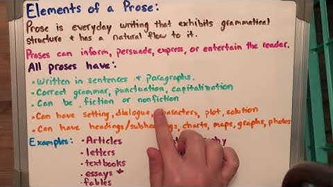 Elements of a Prose