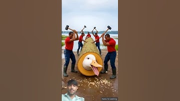 Rescue duck family from giant log 😭😭 #ai #animals #duck #funny#viral #shorts #video #vlog #comedy
