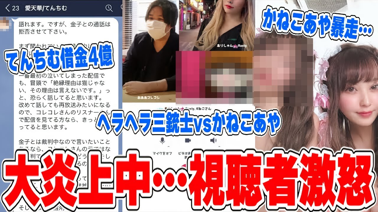 【緊急生放送】かねこあや、てんちむとの裁判勝ち…？違法行為発覚…遂に全部暴露…てんちむ借金4億円でやばい…