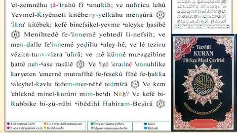 ختمة من مصحف التجويد باللغة التركية الصفحة رقم 283