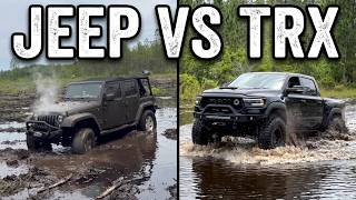 🔥 RAM TRX OFFROAD LAKE TEST | HOW FAR can a RAM TRX Off-road in a Lake on 38" XTREME MUD TERRAINS??