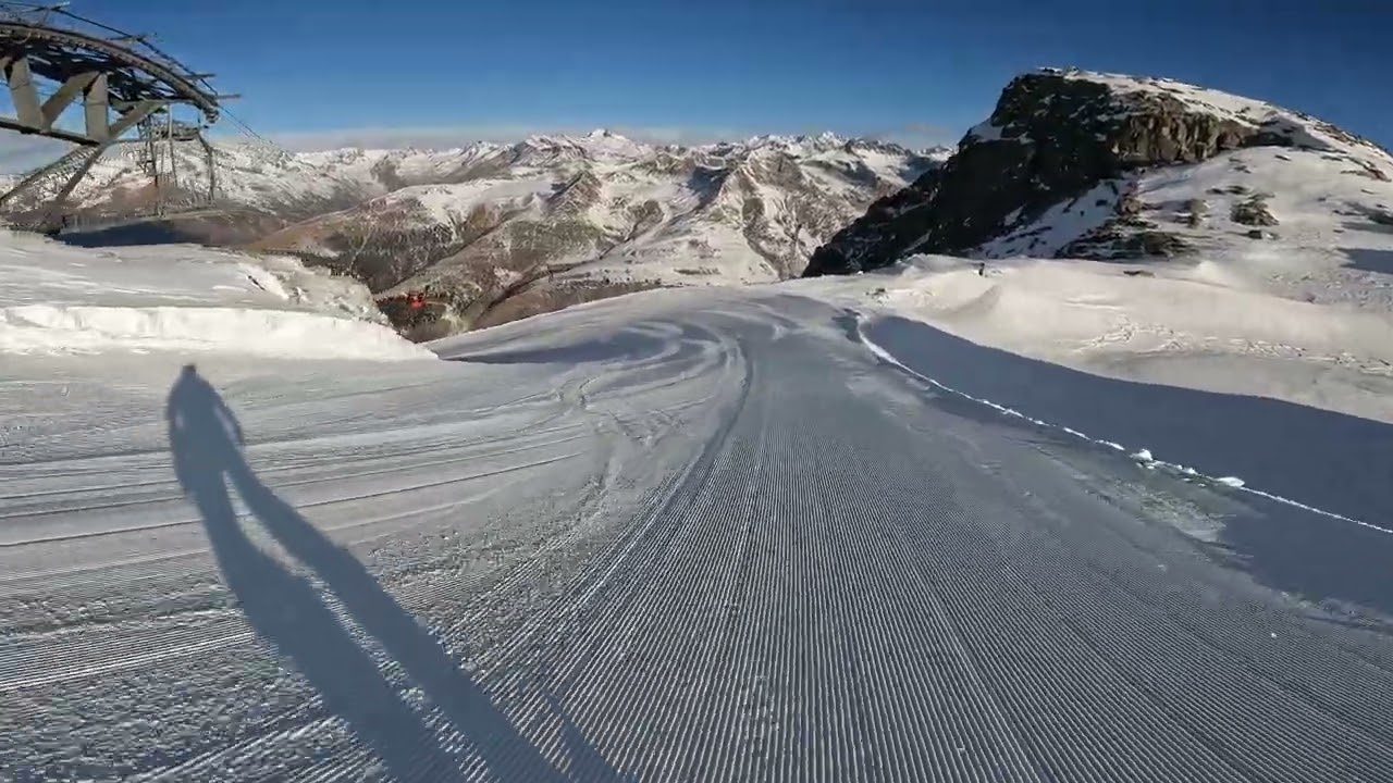 Paso Tonale - Paradiso Slopes [4k] Glacier and stunning view (and flat spots)