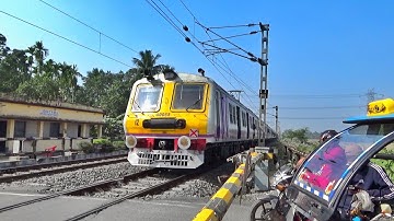 Fast Accelerating Aerodynamic Headed EMU Local Train Furiously Skip Railgate | Eastern Railways