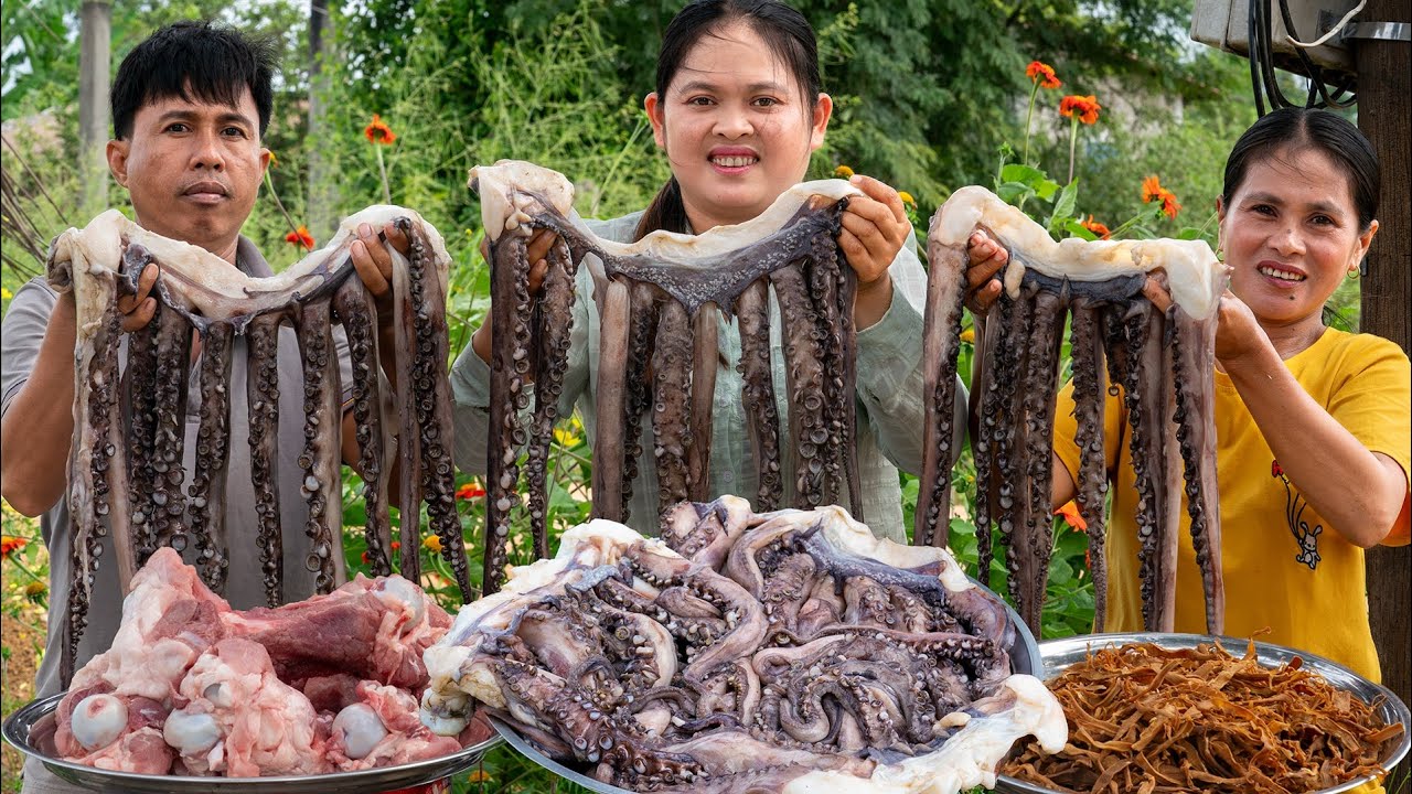 GIANT Octopus TWO Ways! 🤯 Spicy Salt Chili Octopus vs. Sweet Caramelized Pig Legs