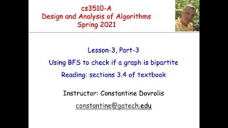 Introduction to Algorithms - Lesson 3.3 G 17 Bipartite Graph Bfs C Java