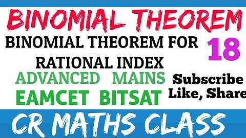 Binomial theorem part18/Shortcutmethod tosolve problems Advanced, Mains,Eamcet,Bitsat/CR MATHS CLASS