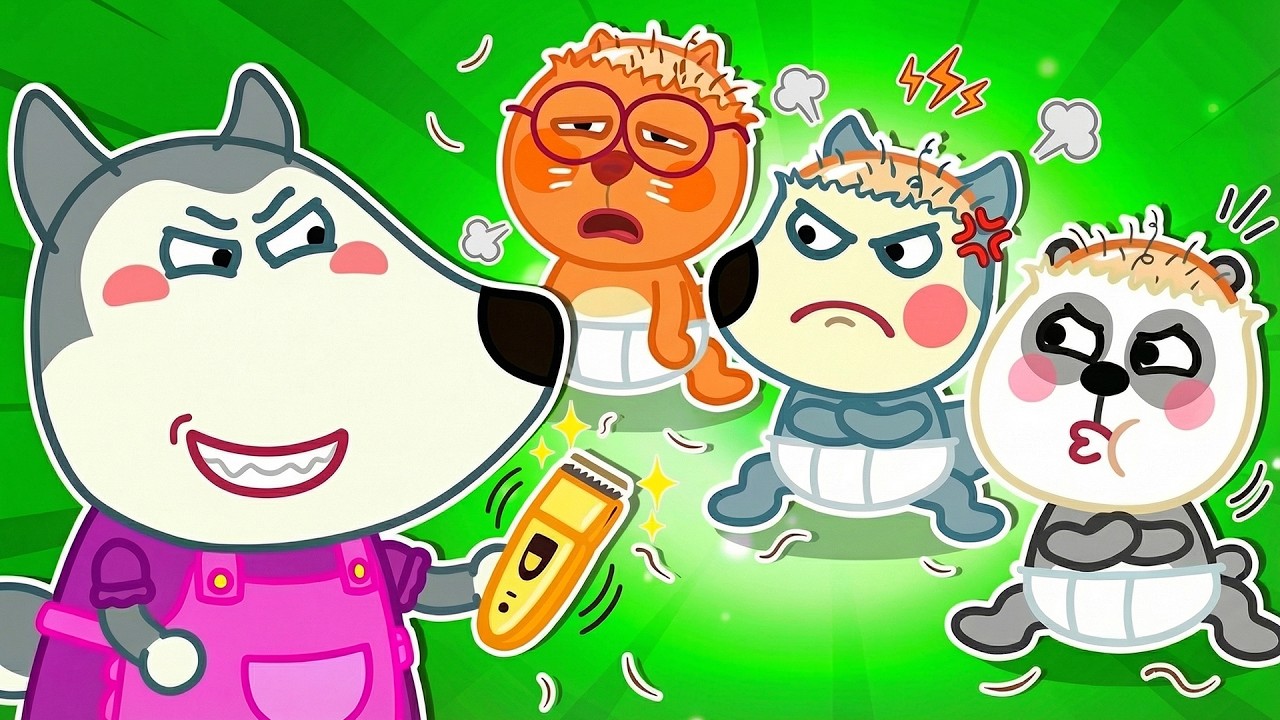 Мама - худший парикмахер! Мы остались без волос | Смешная история | Wolfoo Russian