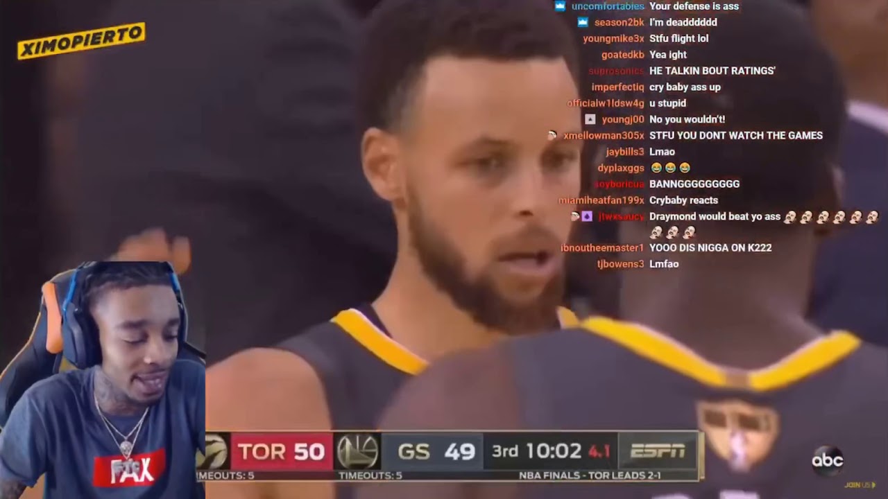FlightReacts Rages Watching The Warriors Lose To Raptors In Game 4 - YouTube