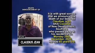 Claudius Jean ~ Short Obituary