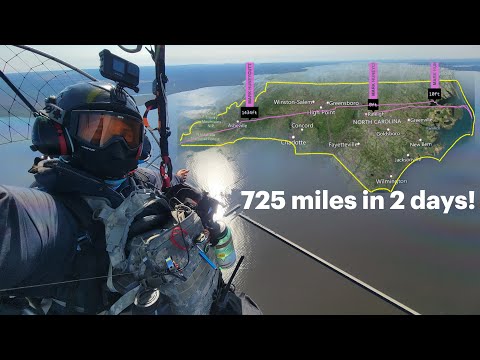 I Flew my Paramotor across North Carolina! Over 455 miles in one day!