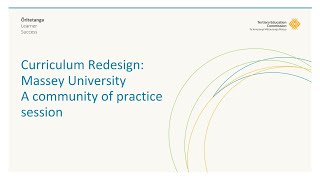Curriculum Redesign: A community of practice session - Massey University