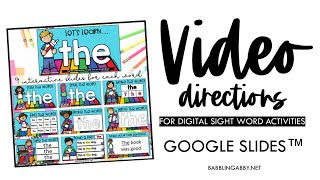 Digital Sight Word Video Directions | Google Slides