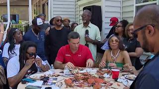 Backyard Weather: Breaking bread — and crabs — with the BeechTree community | NBC4 Washington Backyard Weather: Breaking bread — and crabs — with the BeechTree community | NBC4 Washington