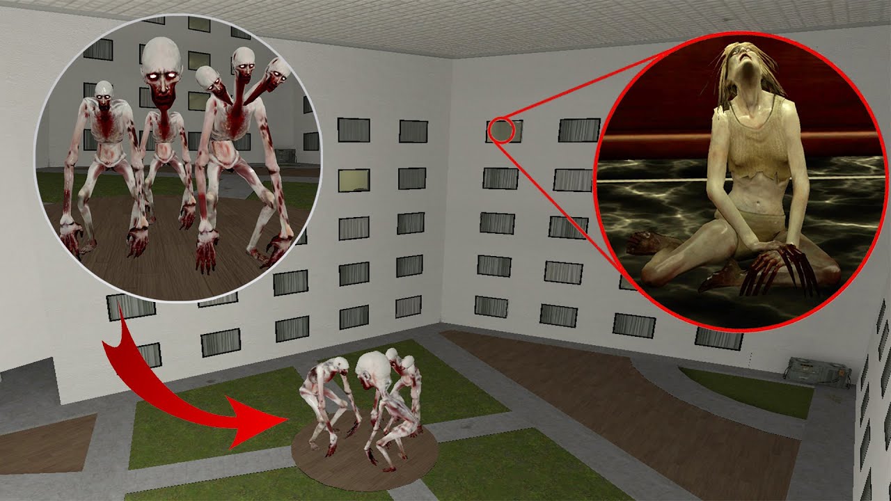 All SCP 096 And Scary Witch NextbotsIs Chasing Me In a Hotel - Garry's Mod