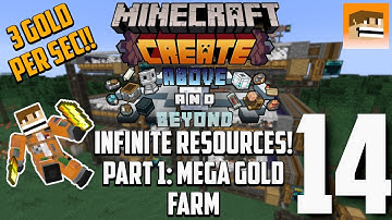 Minecraft Create Above and Beyond - Ep #14 Infinite Resources! Mega Gold Farm - Modded Minecraft