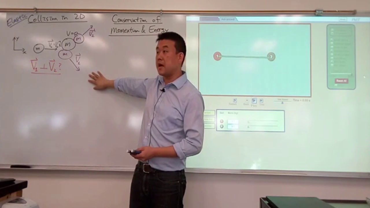 Physics 4A - 2D Elastic Collision Analysis with Dot Product - YouTube