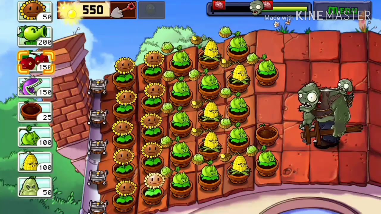 Plants Vs Zombies Roof Level 8 - Youtube