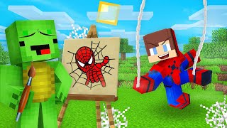 JJ and Mikey Use DRAWING MOD to BECAME SUPERHERO in Minecraft  Maizen