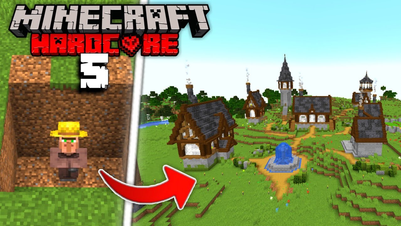 I Made a Custom Village in Minecraft Hardcore #5 (Hindi) - YouTube
