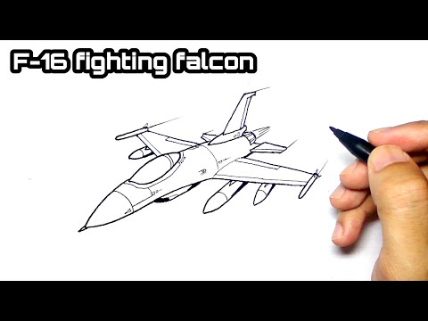 How to draw fighter jet step by step || f-16 fighting falcon