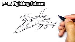 How to draw fighter jet step by step || f-16 fighting falcon