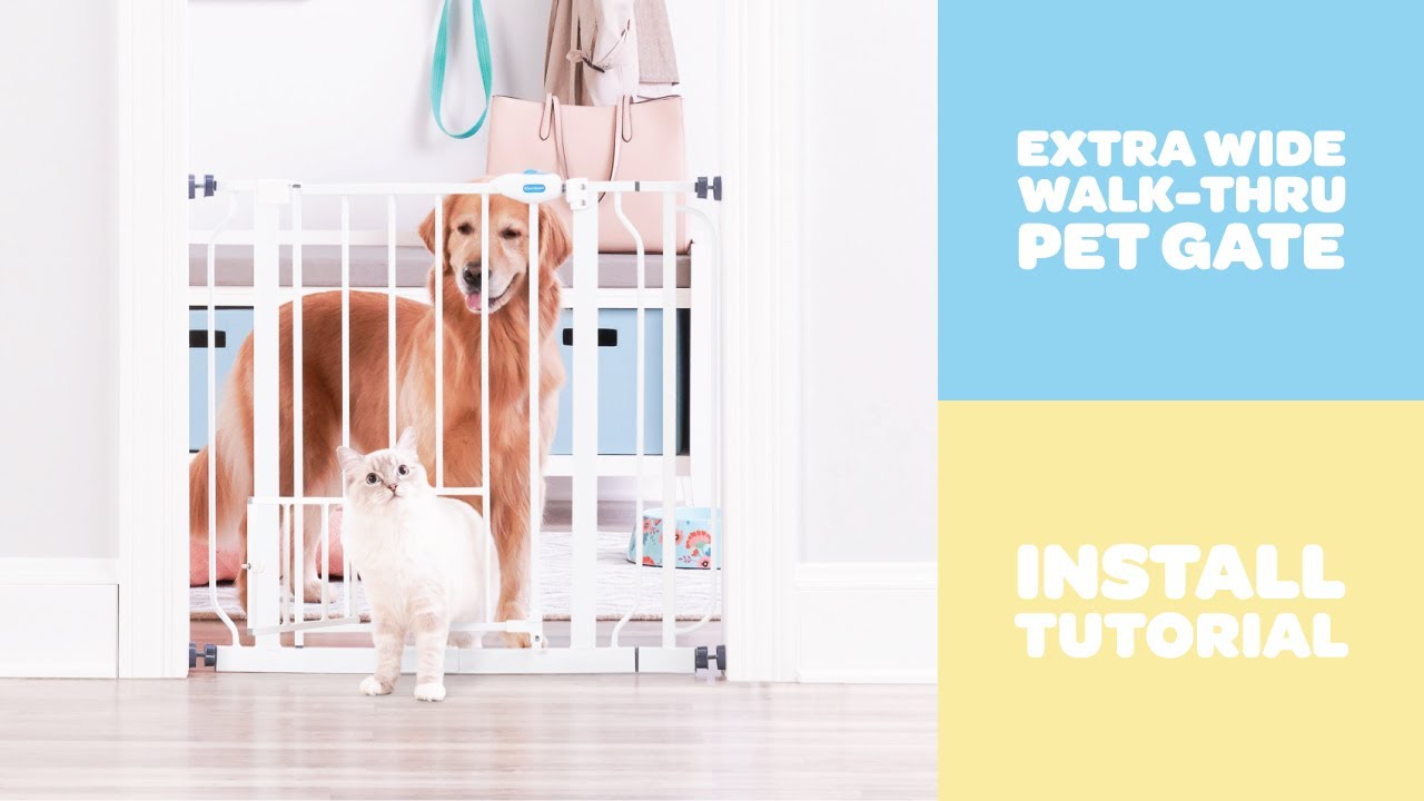 Extra Wide Walk-Thru Pet Gate - Install Tutorial - Carlson Pet Products 