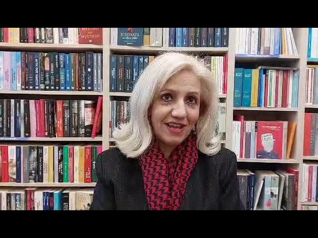 Χρύσα Μαστοροδήμου στην παρουσίαση του βιβλίου της «Ο βιβλιοπώλης»