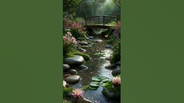 Peaceful Lotus Creek 🌸  Ambient Nature Sounds for Instant Calm