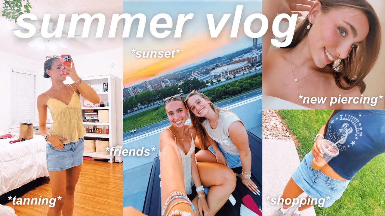 last week of summer vlog 🌞 *new piercing, friends, tanning, shopping, sunset*