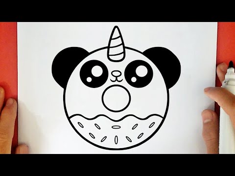 Como desenhar PANDA Unicórnio Kawaii - passo a passo
