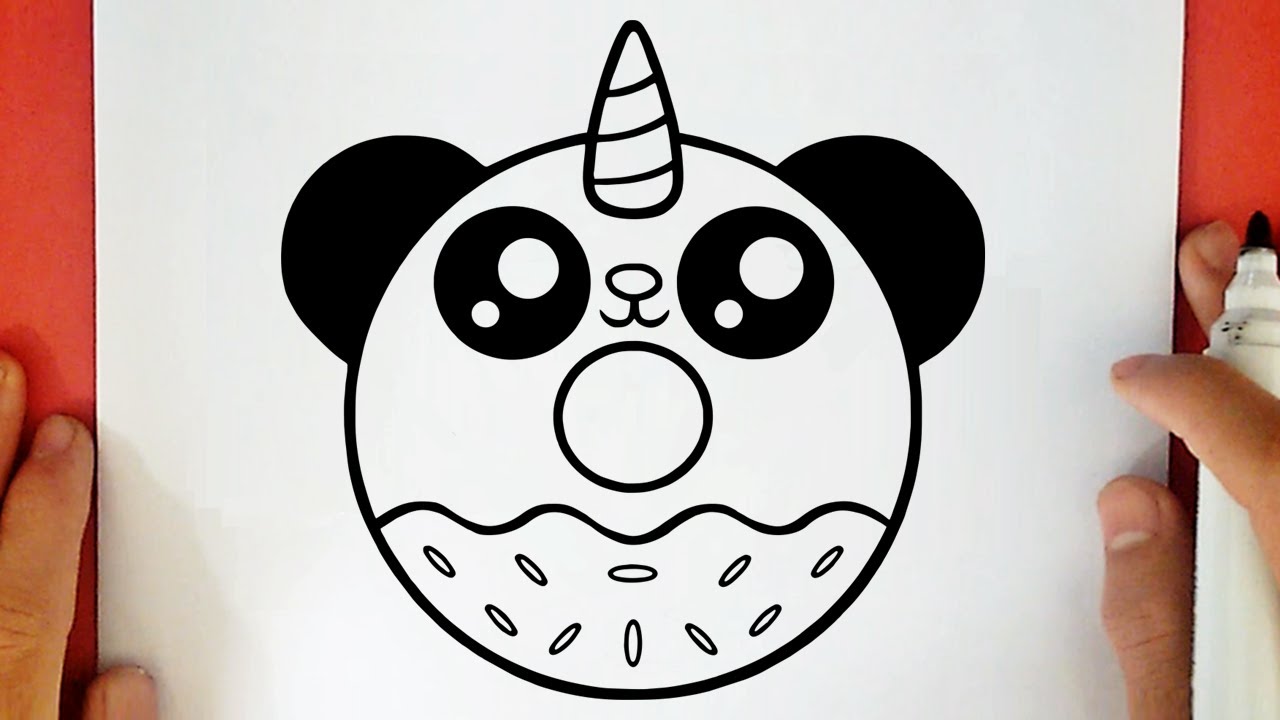 COMO DESENHAR UM PANDA SEGURANDO UM CORAÇÃO KAWAII 