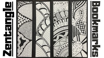 4 Best Easy Zentangle Bookmark Design l How To Draw Step By Step Tutorial Video l DIY l #1