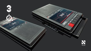 TIMELAPSE Game Asset Cassette Recorder | Autodesk3dsMax/SubstancePainter