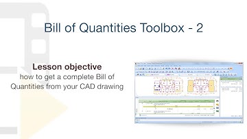 PriMus TAKEOFF Tutorial - Bill of Quantities Toolbox - 2 - ACCA software