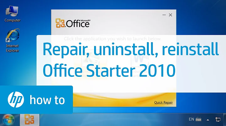 Repairing, Uninstalling, and Reinstalling Office Starter 2010 | HP Computers | HP