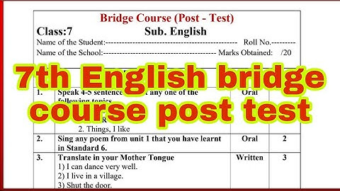 7th English bridge course Post test||@tashasvisisters1571