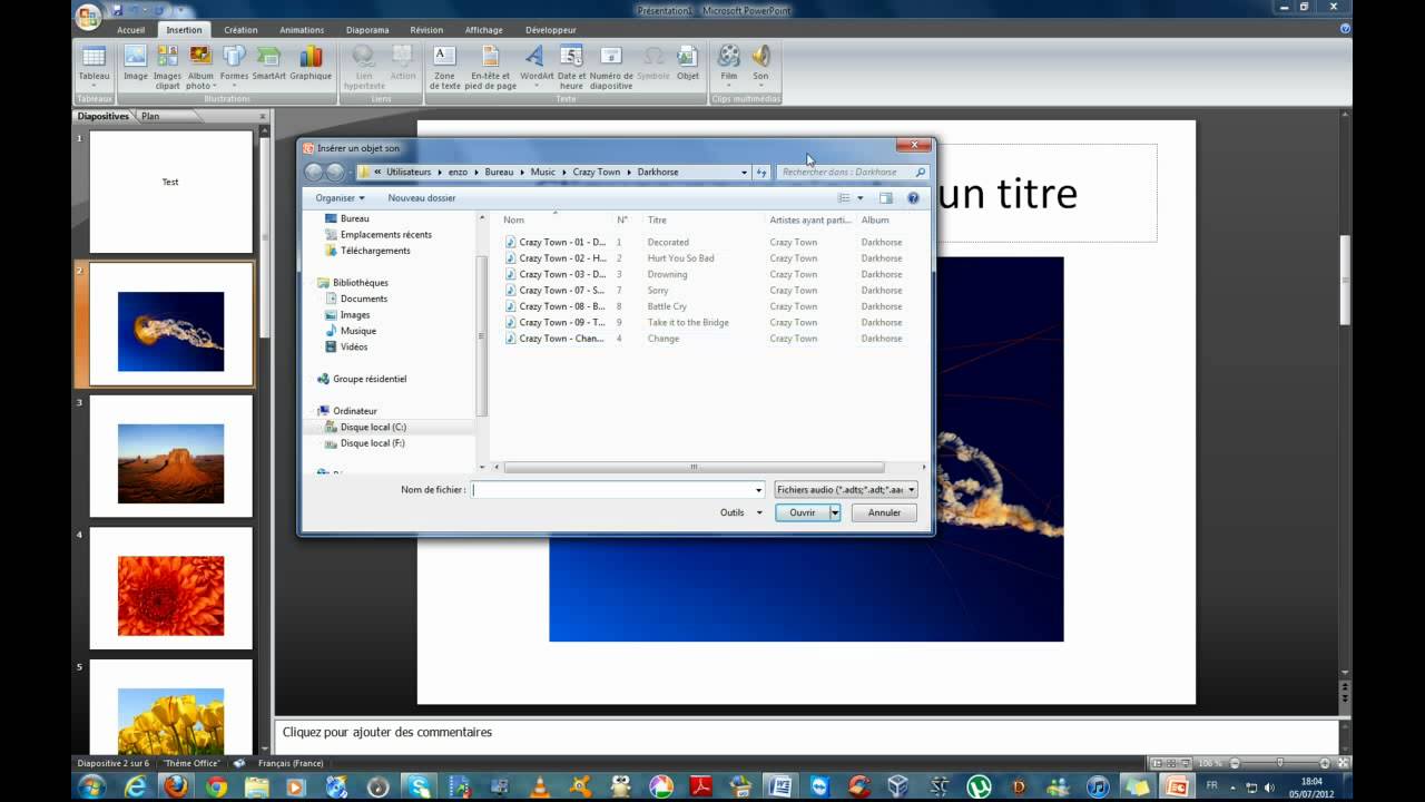 mettre un son dans un diaporama avec powerpoint 2007 et 2010  YouTube