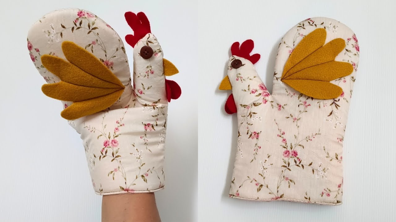 DIY Cute Kitchen Glove | How to Make Oven Mitt Easy Tutorial | Free Pattern