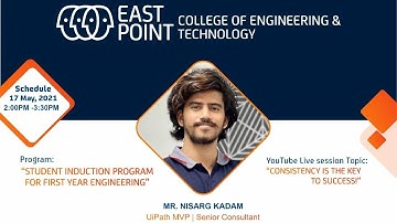 “Student Induction Program” for First Year Engineering organized by EPCET