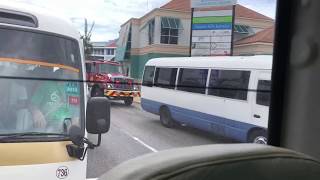 Jamaican Fire Brigade Engine Responding with horn