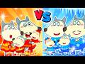 Desafio Família Fuego vs Hielo 🔥❄️ ¿Cuál Familia de Wolfoo Prefieres? ✨ Cuentos para Niños de Wolfoo