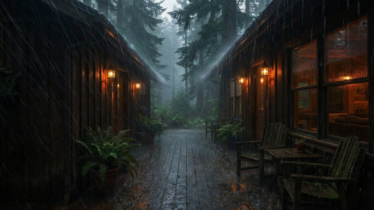 Cozy Forest Cabin in the Rain 🌧 | Rain Sounds for Deep Sleep - YouTube