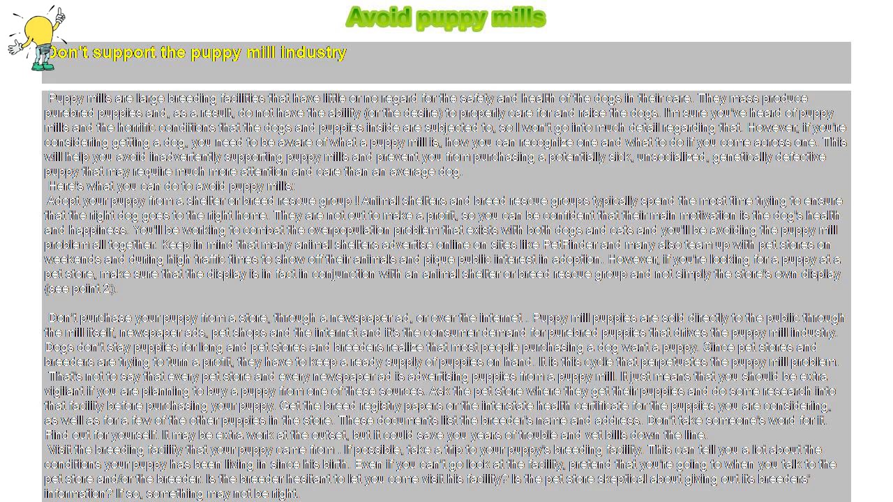 How to : Avoid puppy mills