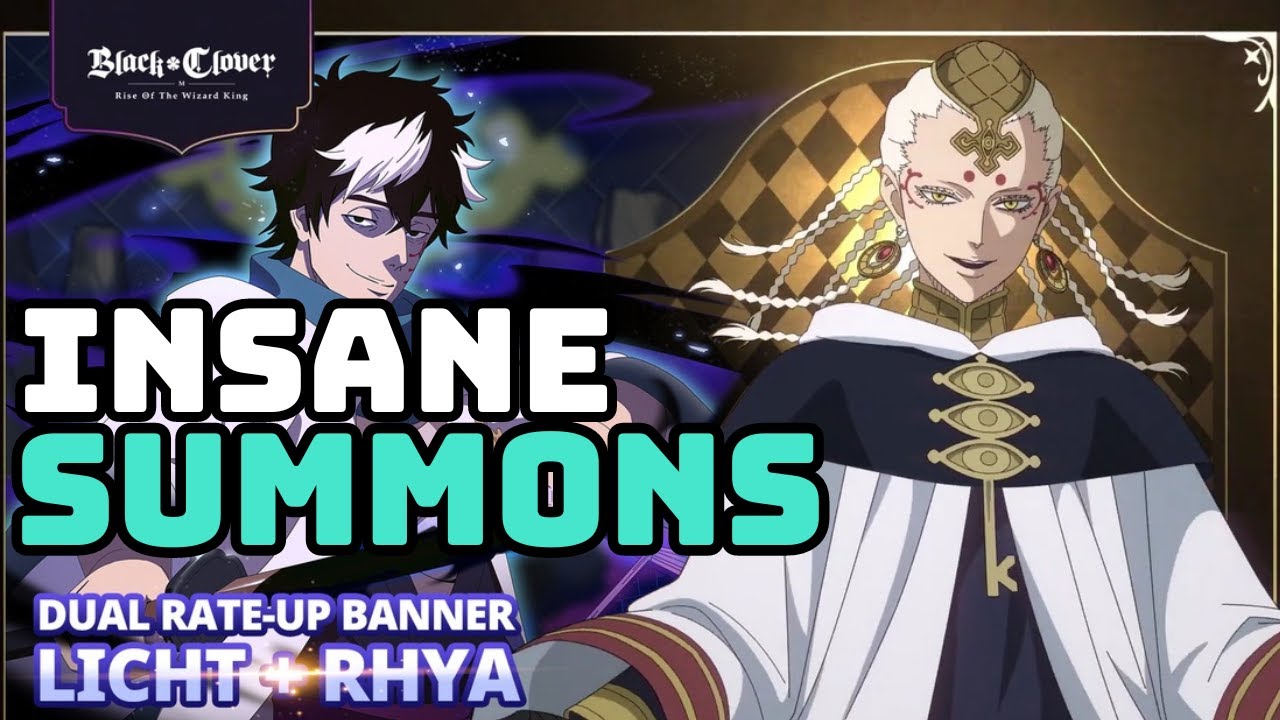 INSANE LUCK SUMMONING FOR LICHT & RHYA | Black Clover Mobile