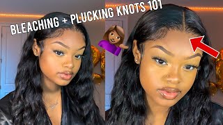 How To: Bleach Your Knots + Pluck Hairline FOR BEGINNERS| Ft. ISHOW Hair