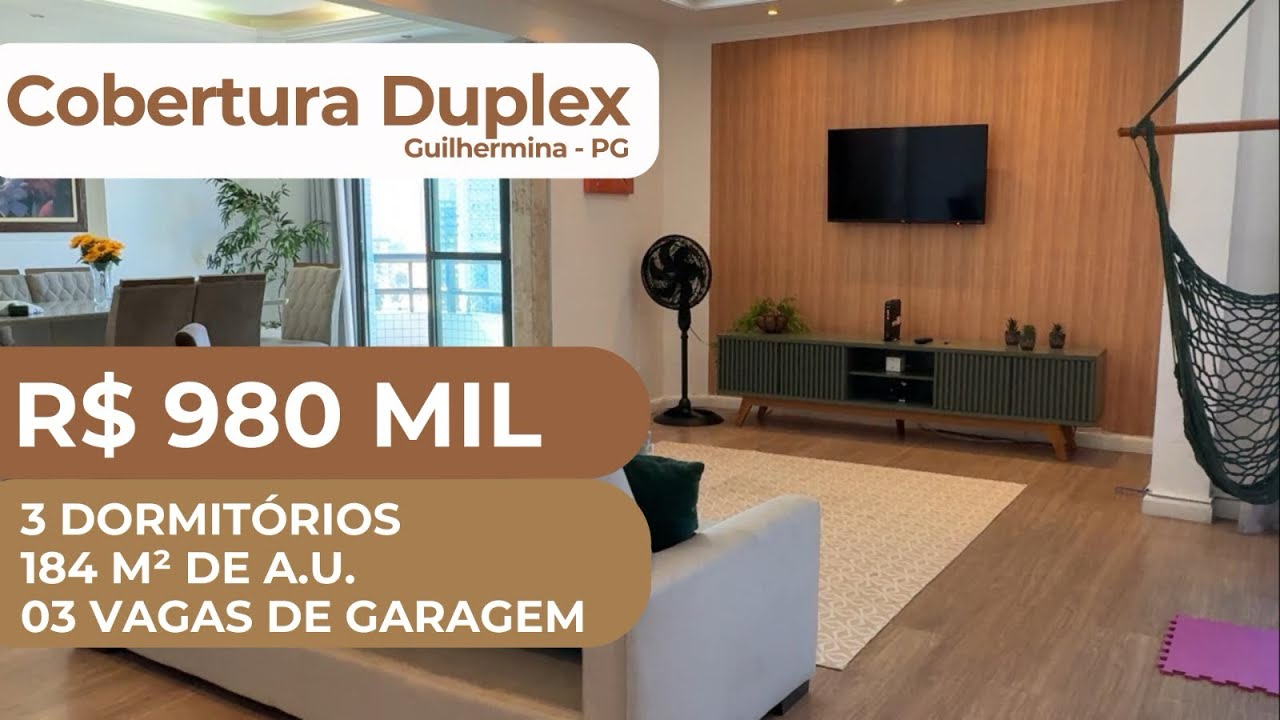 Cobertura Duplex 03 dormitórios com 03 vagas de garagem - Guilhermina/PG