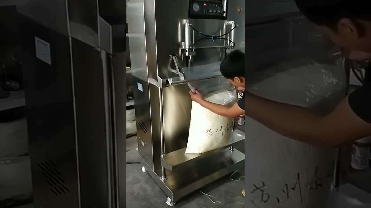 Plastic Grain Powder Vertical Double Nozzle Vacuum Packaging Machine 