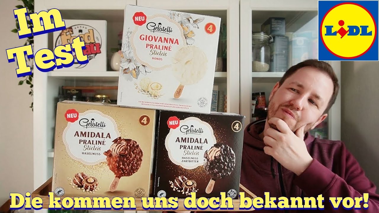 LIDL Gelatelli: Giovanna \u0026 Amidala Praline Eis im Test (Die Ferrero  Raffaello und Rocher Kopie) - YouTube