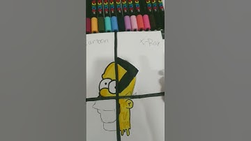 drawing homer simpson in 4 styles (part 3) #art #firstdrawing