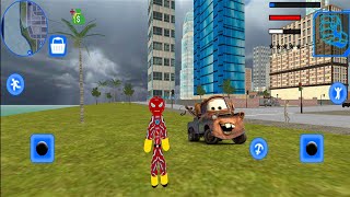 Amazing Neon Iron Stickman Rope Hero - Android GamePlay screenshot 5